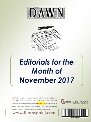 Monthly DAWN Editorials November 2017