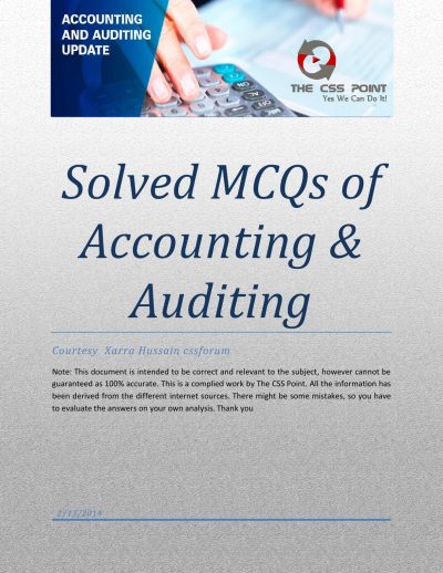 Accounting & Auditing Solved MCQs