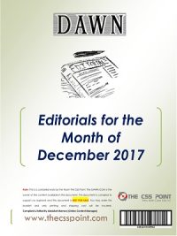 Monthly DAWN Editorials December 2017