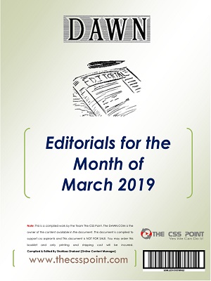 Monthly DAWN Editorials March 2019