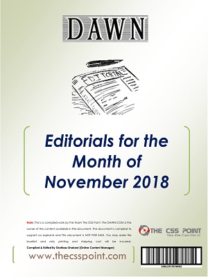 Monthly DAWN Editorials November 2018