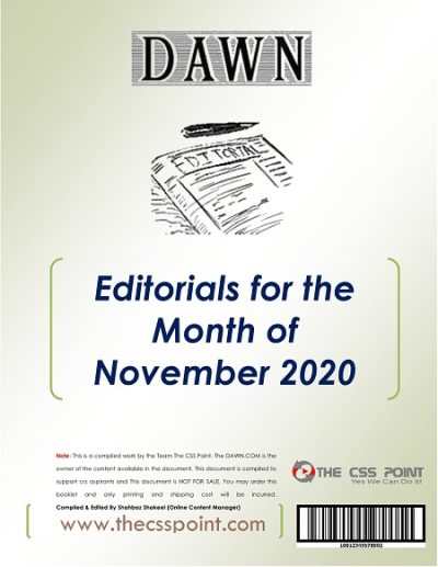 Monthly DAWN Editorials November 2020