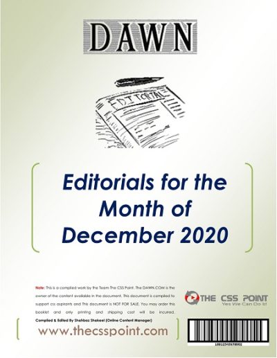 Monthly DAWN Editorials December 2020