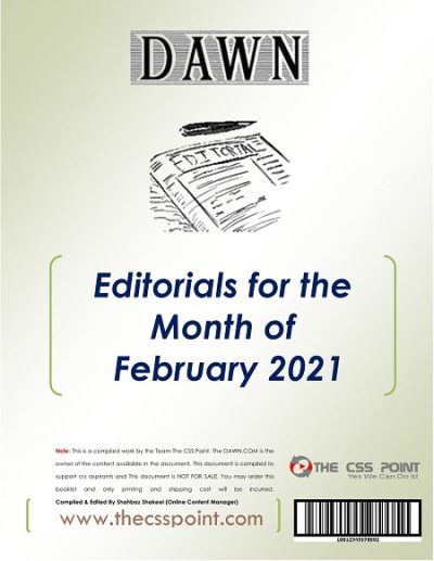 Monthly DAWN Editorials February 2021